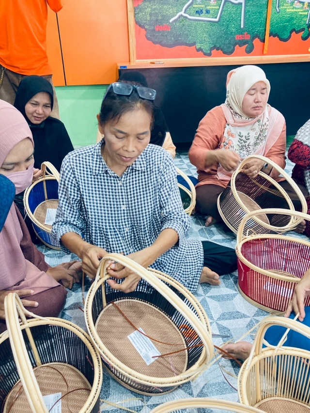 โครงการส่งเสริมและสนับสนุนการฝึกอาชีพคนพิการและผู้ดูแลคนพิการ (การสานตะกร้าหวายเทียม)